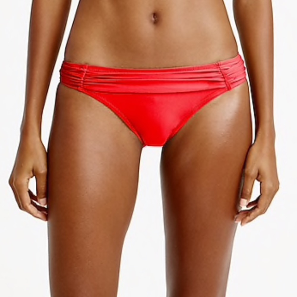 NWT bright blue ruched bikini bottoms Jcrew